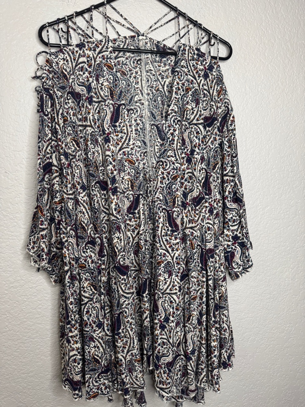 Free People Strappy Cold Shoulder Blouse Swim Cover Up Medium - Picture 2 of 7